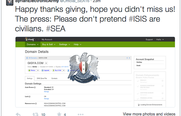 Syrian Electronic Army Allegedly Hacks Several High-Profile Websites Syrian Electronic Army Allegedly Hacks Several High-Profile Websites